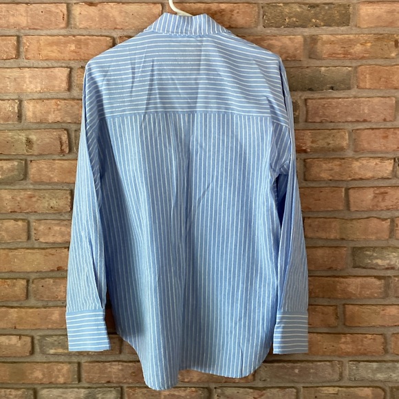 Blue Striped Shirt Oversized Small EUC - Picture 2 of 9